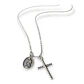 Colgante Medalla Virgen Guadalupe y Cruz Plata Religion Amor Fe Collar - Miniatura 1