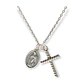 Colgante Medalla Virgen Guadalupe y Cruz Plata Religion Amor Fe Collar - Miniatura 5