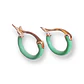 Argollas Huggies chapadas en oro 18k Verde musgo fairy - Miniatura 1