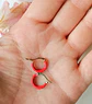 Argollas Huggies chapadas en oro 18K Rojo Cereza - Miniatura 7
