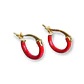 Argollas Huggies chapadas en oro 18K Rojo Cereza - Miniatura 1