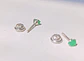 Aros abridores de tuerca en plata fina ley S925 con Esmeralda natural genuina 3mm - Miniatura 4