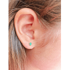 Aros abridores de tuerca en plata fina ley S925 con Esmeralda natural genuina 3mm 7