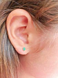 Aros abridores de tuerca en plata fina ley S925 con Esmeralda natural genuina 3mm - Miniatura 7
