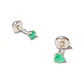 Aros abridores de tuerca en plata fina ley S925 con Esmeralda natural genuina 3mm - Miniatura 10