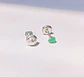 Aros abridores de tuerca en plata fina ley S925 con Esmeralda natural genuina 3mm - Miniatura 11