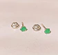 Aros abridores de tuerca en plata fina ley S925 con Esmeralda natural genuina 3mm - Miniatura 12
