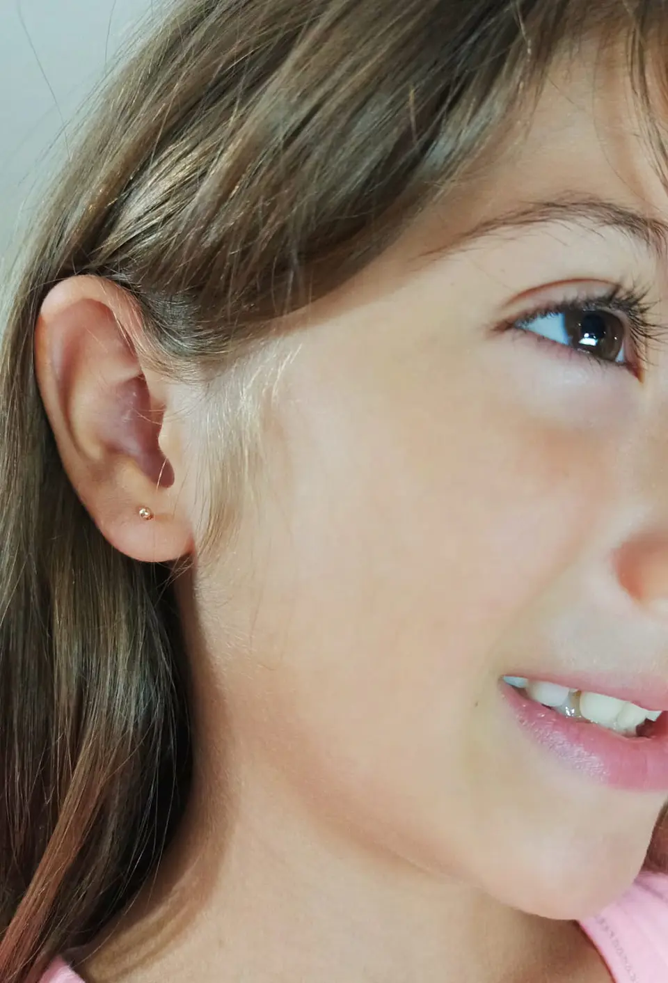 Aros punto esfera tuerca oro solido 18k tapa seguridad  3