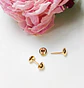 Aros piercing helix punto corazon tuerca oro 18k tapa seguridad bebe - Miniatura 5