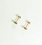 Aros piercing helix punto corazon tuerca oro 18k tapa seguridad bebe - Miniatura 9