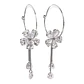 Argollas Largas Hoop Cristal Circonio enchapado en Oro Blanco - Miniatura 1