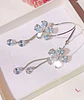 Argollas Largas Hoop Cristal Circonio enchapado en Oro Blanco - Miniatura 2