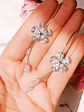 Argollas Largas Hoop Cristal Circonio enchapado en Oro Blanco - Miniatura 4