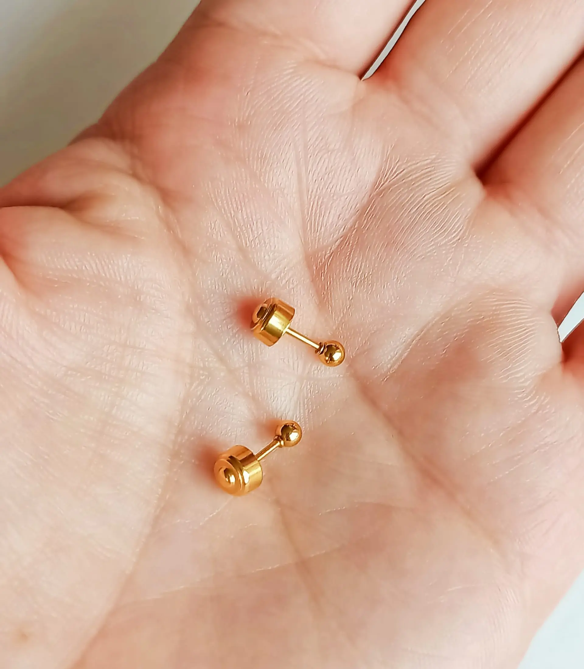 Aros Pendientes Abridores 3mm Enchapado En Oro 18k bebe 9
