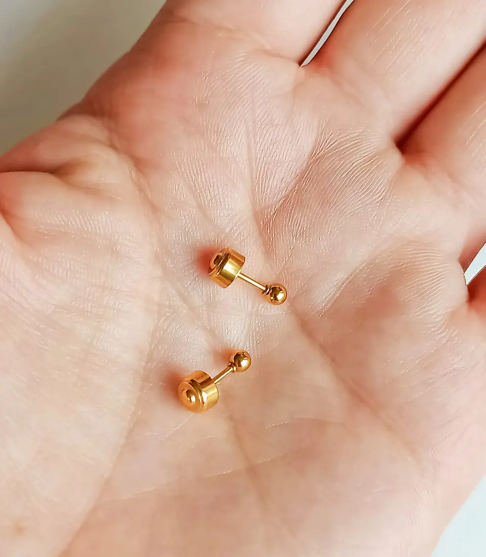 Aros Pendientes Abridores 3mm Enchapado En Oro 18k bebe 9