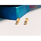 Aros Esfera Relieve Pendientes Tuerca Seguridad 4mm Oro 18k 6