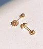 Aros Esfera Relieve Pendientes Tuerca Seguridad 4mm Oro 18k - Miniatura 8
