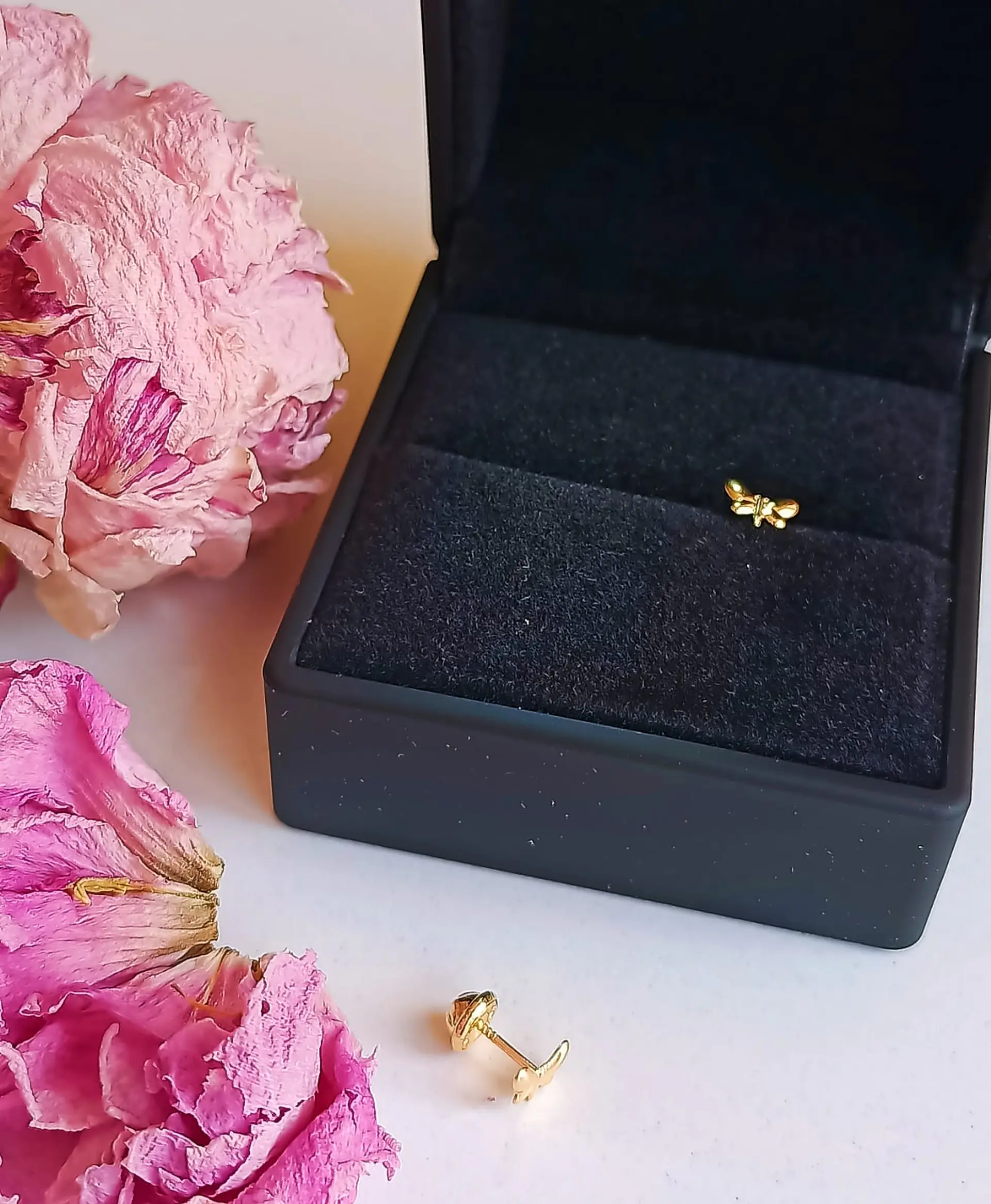 Aros Mariposa Pendientes Helix Tuerca Seguridad 5mm Oro solido 18k 6