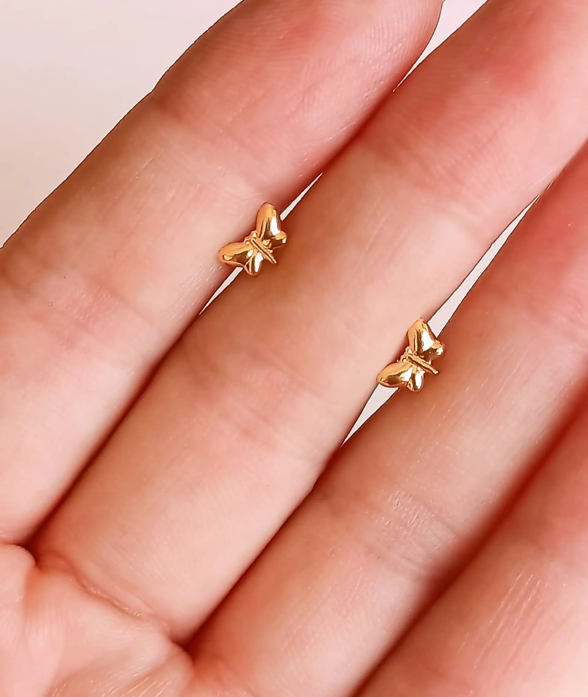 Aros Mariposa Pendientes Helix Tuerca Seguridad 5mm Oro solido 18k 7