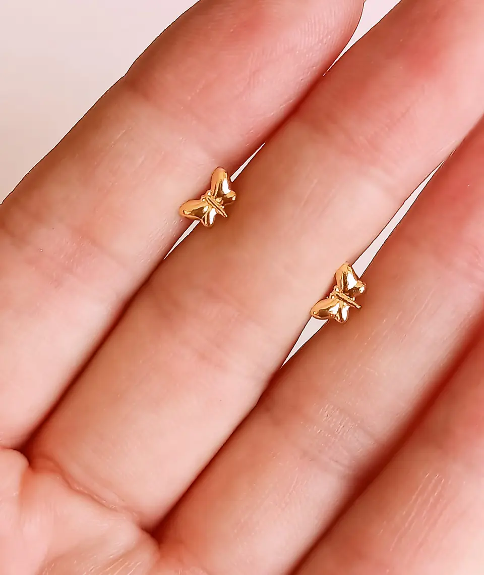 Aros Mariposa Pendientes Helix Tuerca Seguridad 5mm Oro solido 18k 7