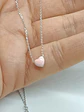 Colgante gargantilla Corazón Rosa Pastel plata fina ley S925 - Miniatura 4