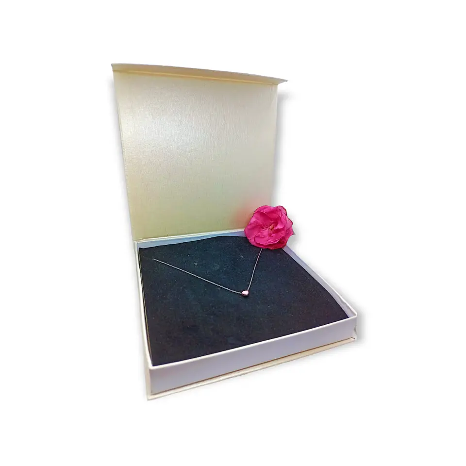 Colgante gargantilla Corazón Rosa Pastel plata fina ley S925 6
