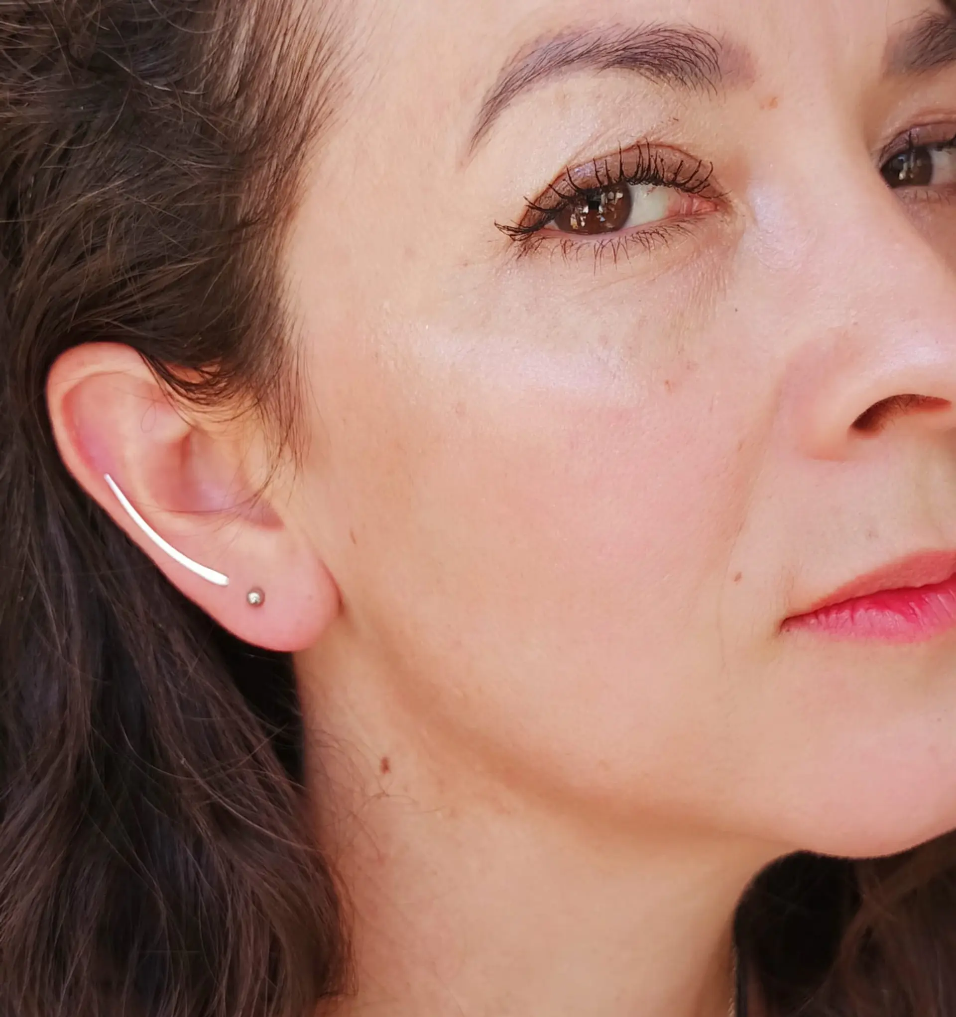 Aros Plata fina 925 Clip earcuff Minimalista Trepador 3
