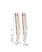 Pendientes Tipo Cascada Largos bañados en oro 14kl - Miniatura 7