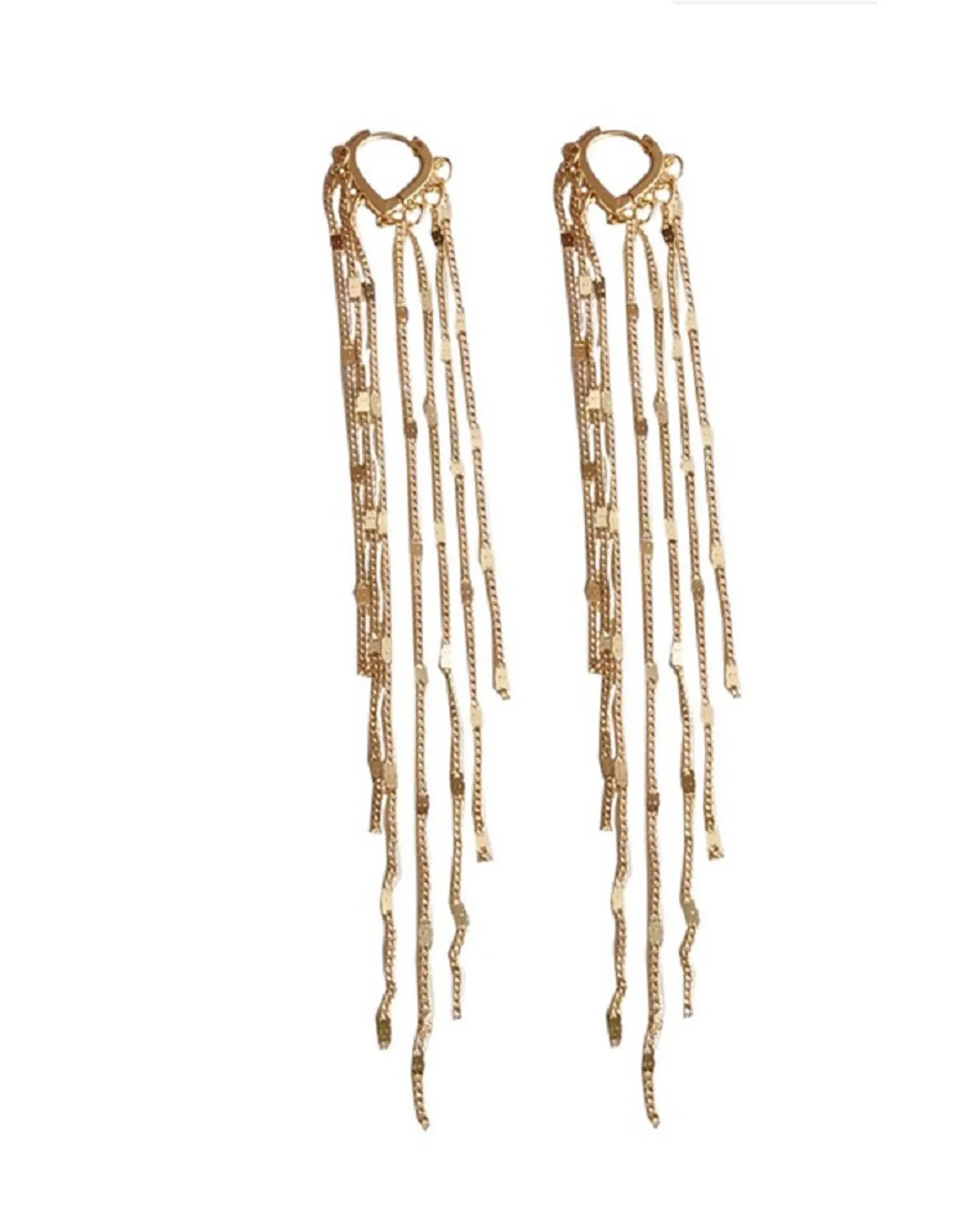 Pendientes Tipo Cascada Largos bañados en oro 14kl 1