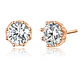 Aros Puntos de Luz Plata fina ley S925 baño de oro rosa 18k - Miniatura 1