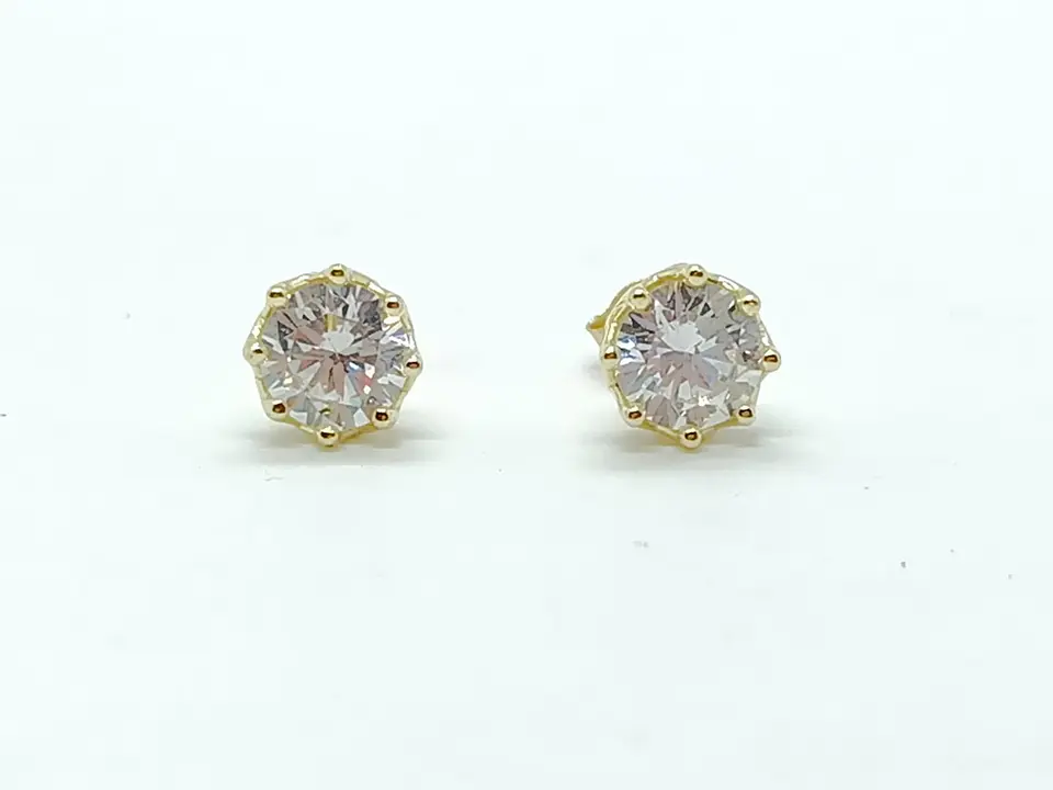 Aros Puntos de Luz Plata fina ley S925 baño de oro 18k 10