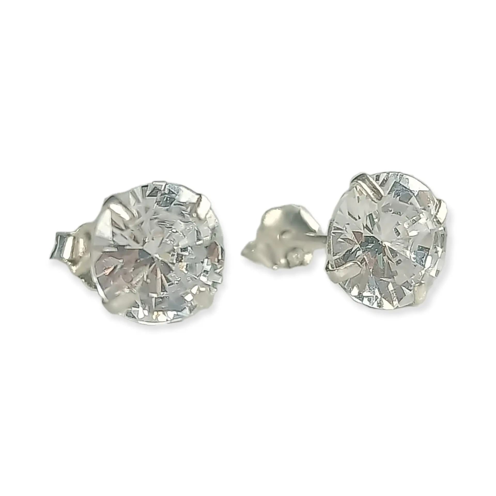 Aros Puntos de Luz En Plata 925 Zirconia 7mm 4