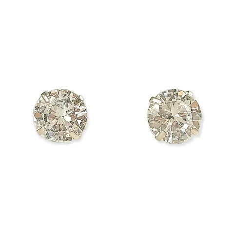 Aros Puntos de Luz En Plata 925 Zirconia 7mm