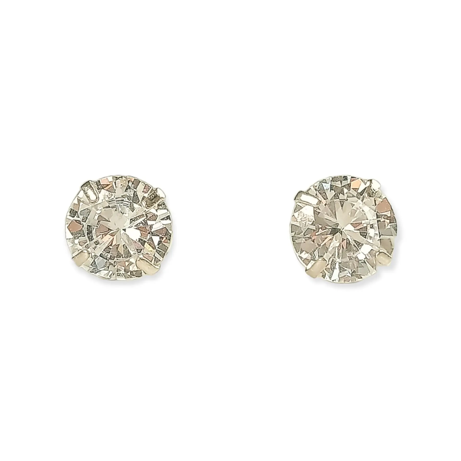 Aros Puntos de Luz En Plata 925 Zirconia 7mm 1