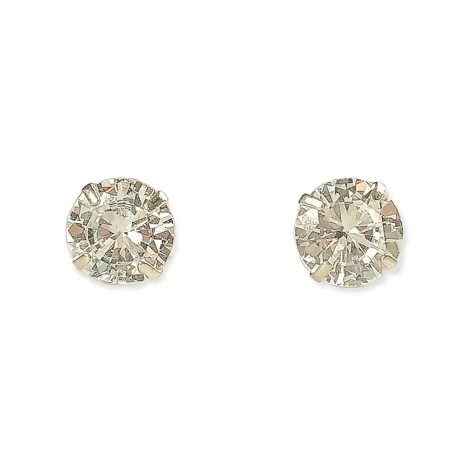 Aros Puntos de Luz En Plata 925 Zirconia 7mm 1