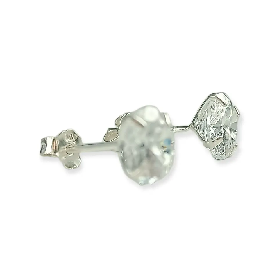 Aros Puntos de Luz En Plata 925 Zirconia 7mm 6
