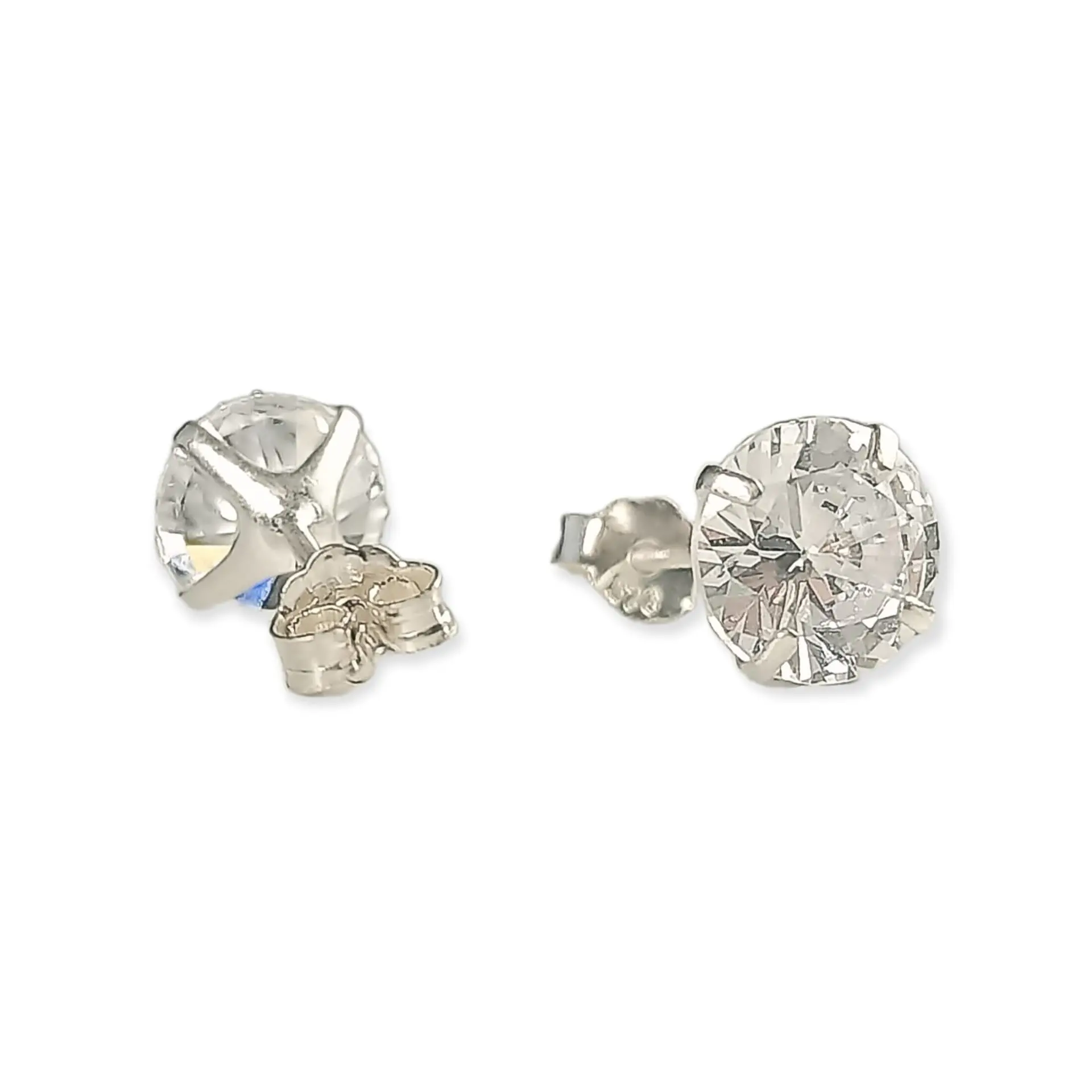 Aros Puntos de Luz En Plata 925 Zirconia 7mm 7