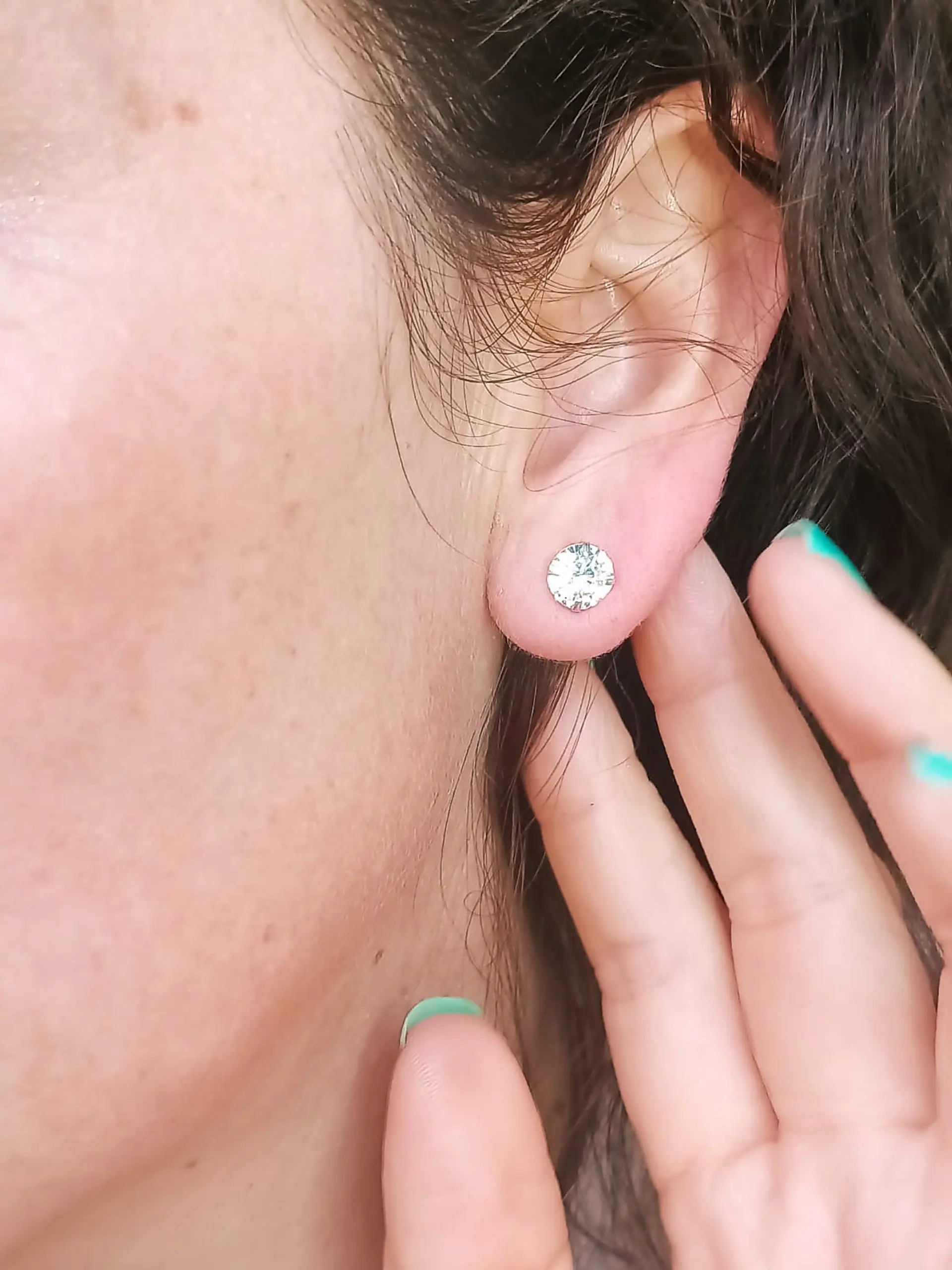 Aros Puntos de Luz En Plata 925 Zirconia 7mm 3