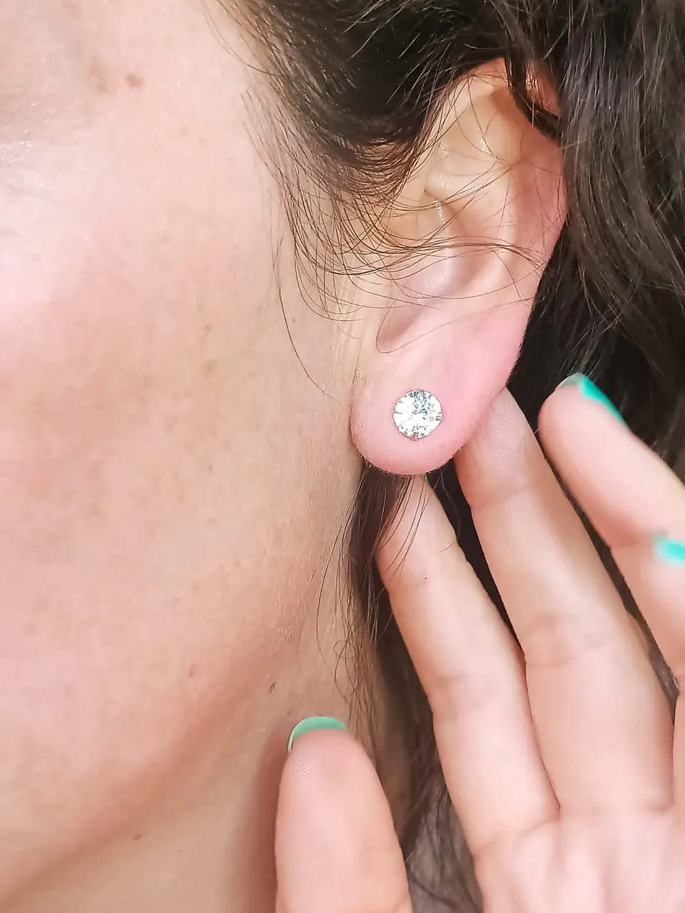 Aros Puntos de Luz En Plata 925 Zirconia 7mm 3