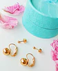 Pack Aros Abridor Argollas Huggies esfera chapada en oro 18k - Miniatura 2
