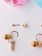 Pack Aros Abridor Argollas Huggies esfera chapada en oro 18k - Miniatura 5