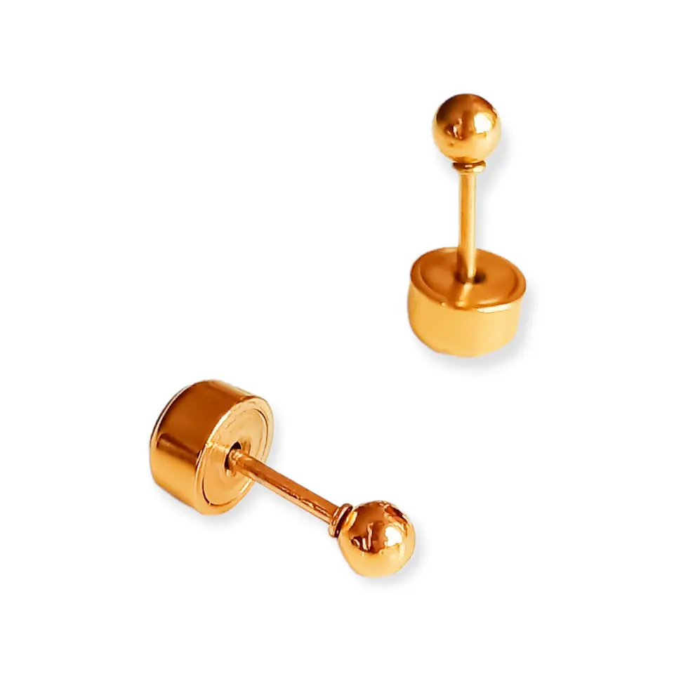 Pack Aros Abridor Argollas Huggies esfera chapada en oro 18k 7