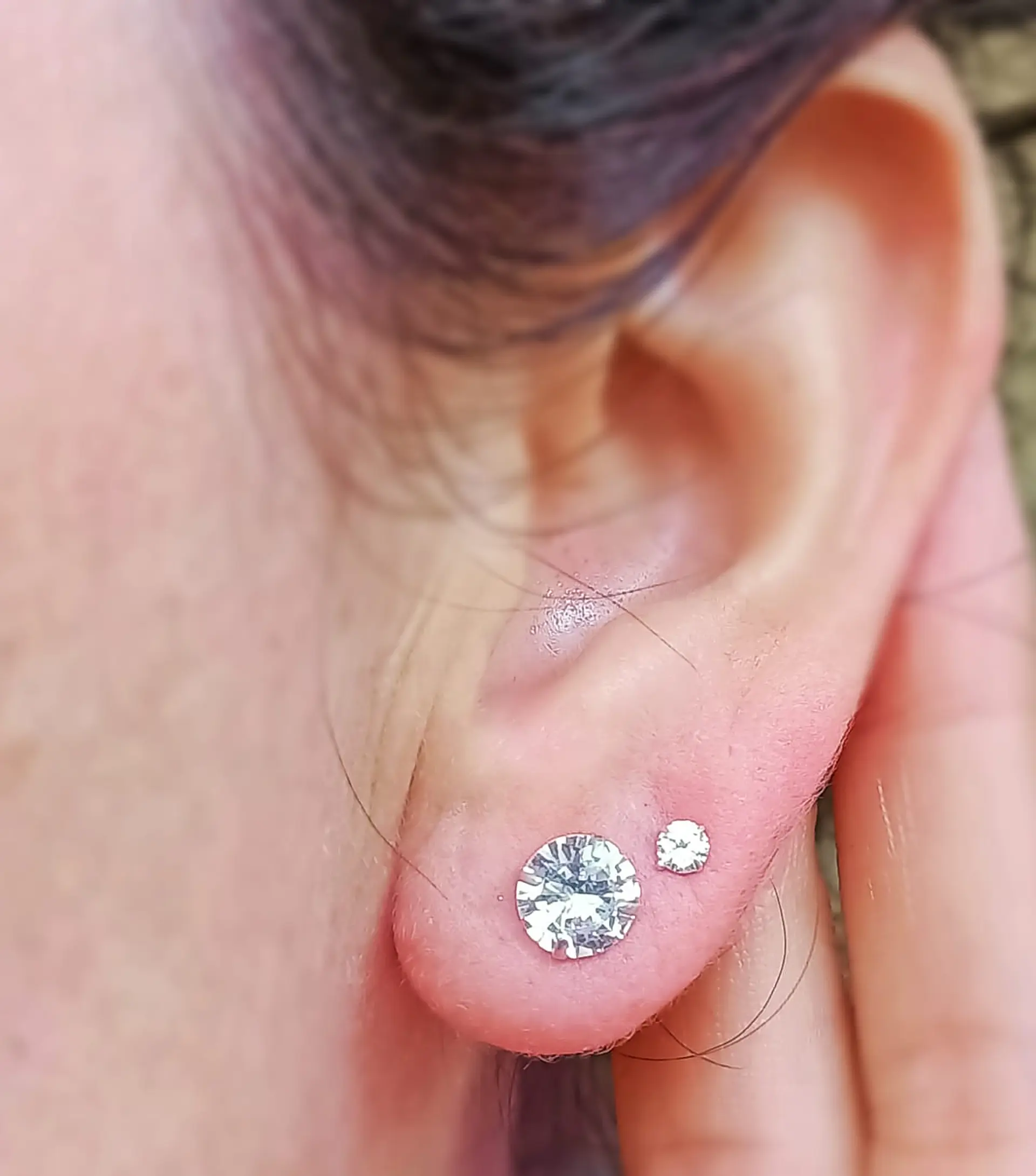Set Aros Conjunto Punto De Luz Zirconia Plata Fina 3mm 7mm 2