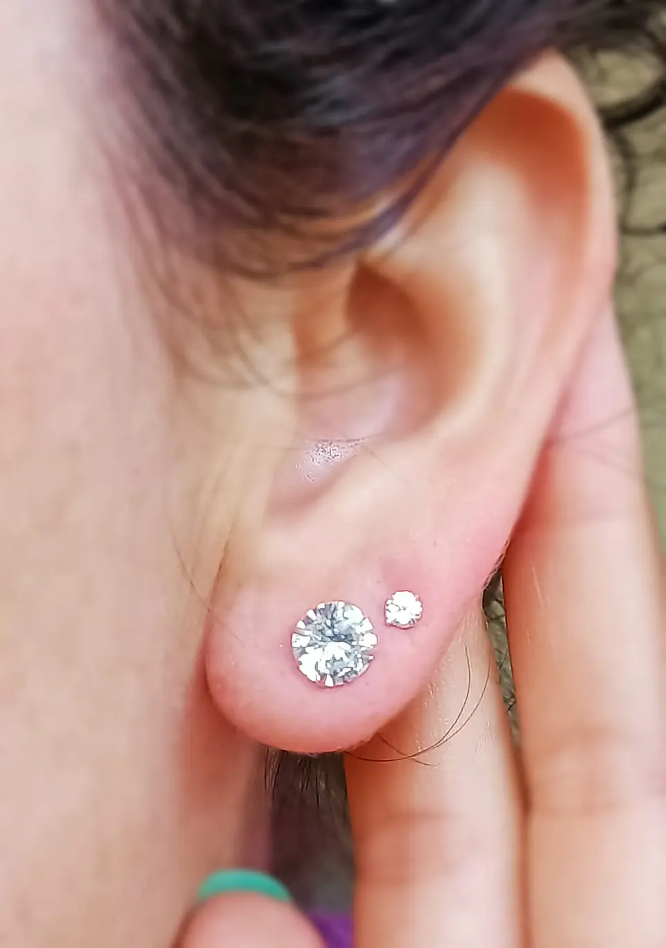 Set Aros Conjunto Punto De Luz Zirconia Plata Fina 3mm 7mm 5