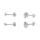 Set Aros Conjunto Punto De Luz Zirconia Plata Fina 3mm 7mm - Miniatura 4