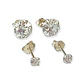 Set Aros Conjunto Punto De Luz Zirconia Plata Fina 3mm 7mm - Miniatura 1