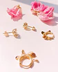 Pack Aros Punto De Luz Argollas Huggies Plata Bañado Oro 18k - Miniatura 4