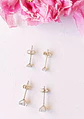 Set Aros Conjunto Punto De Luz Zirconia Plata Fina 3mm 5mm - Miniatura 4