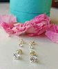Set Aros Conjunto Punto De Luz Zirconia Plata Fina 3mm 5mm - Miniatura 5