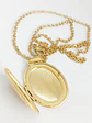 Colgante Ovalo relieve Flores Relicario chapado en oro 18kl - Miniatura 2
